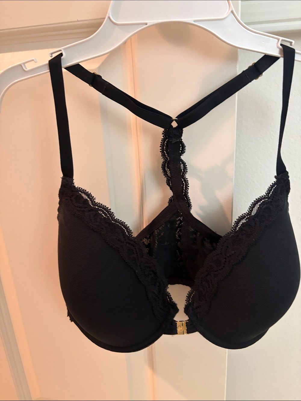 Natori Black Lace Racerback Front-Closure Bra